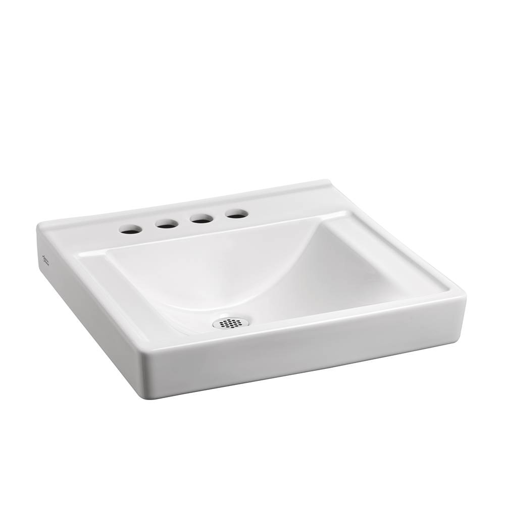Algor Plumbing and Heating SupplyAmerican StandardDecorum® Wall-Hung EverClean® Sink Less Overflow with 4-Inch Centerset and Extra Left-Hand Hole