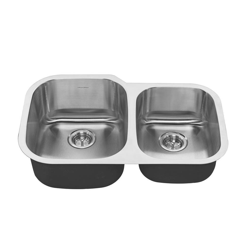Algor Plumbing and Heating SupplyAmerican StandardPortsmouth® 32 x 21-Inch Stainless Steel Undermount Double-Bowl Kitchen Sink