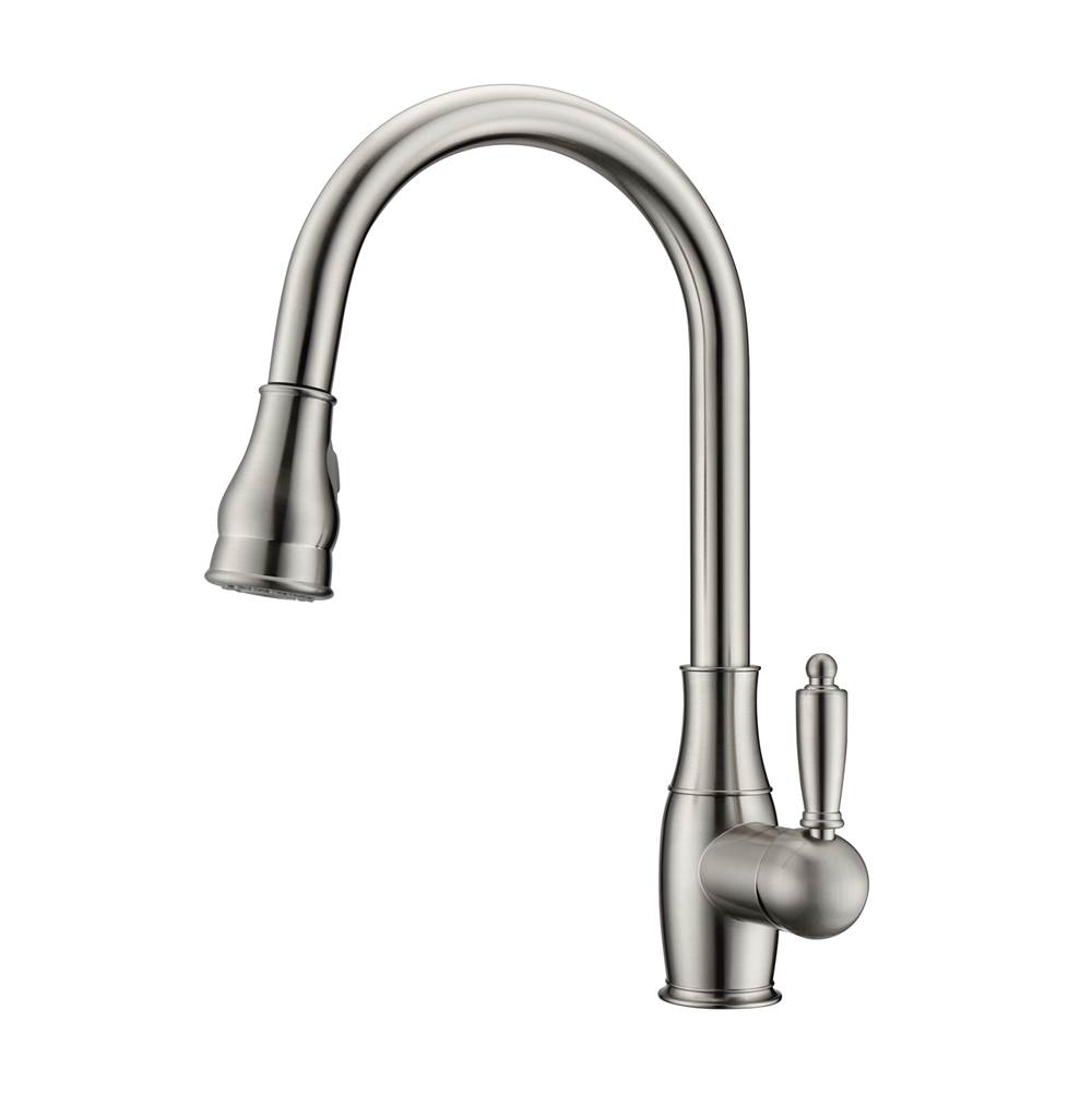 Algor Plumbing and Heating SupplyBarclayCaryl Kitchen Faucet,Pull-OutSpray, Metal Lever Handles, BN
