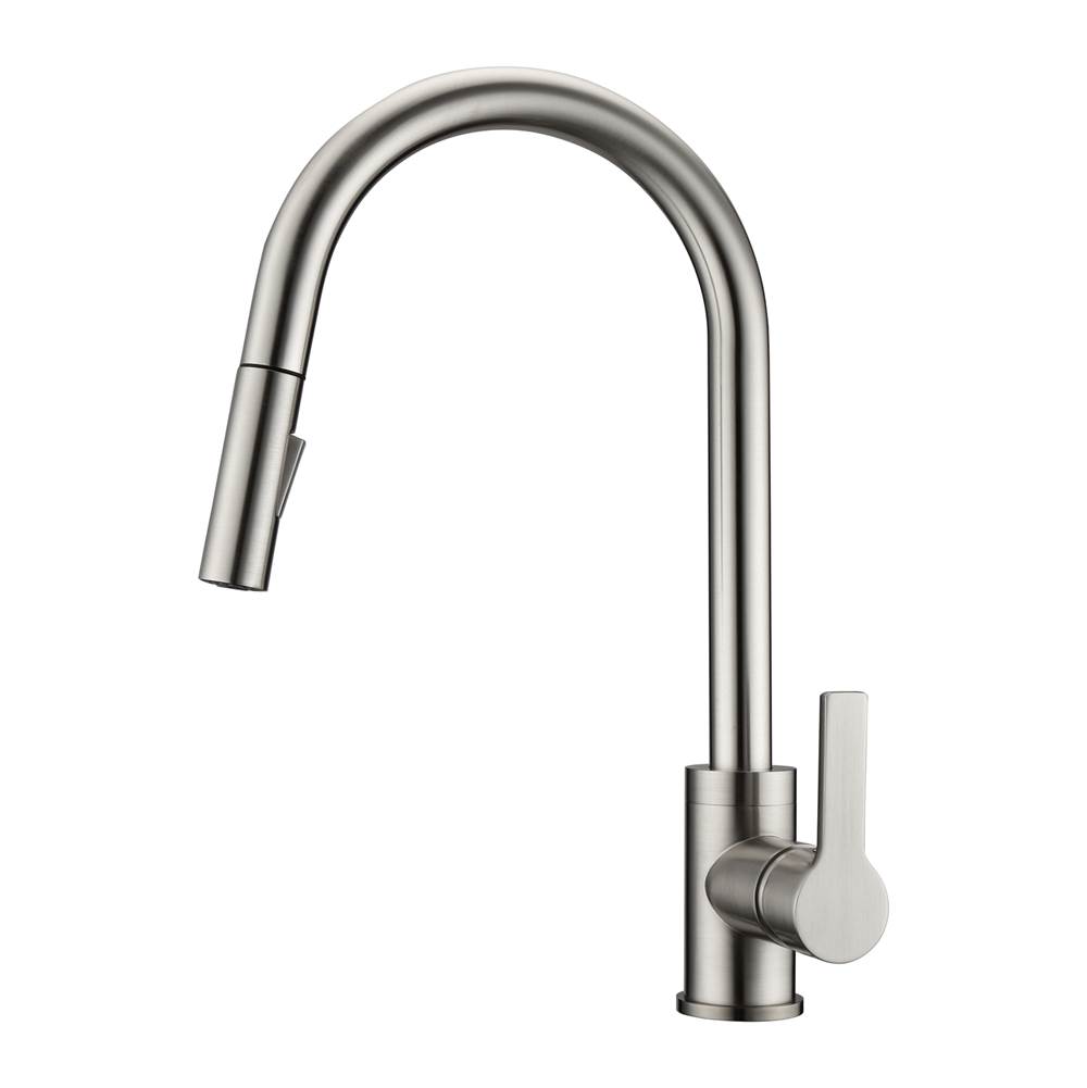 Algor Plumbing and Heating SupplyBarclayFenton Kitchen Faucet,Pull-outSpray, Metal Lever Handles,BN