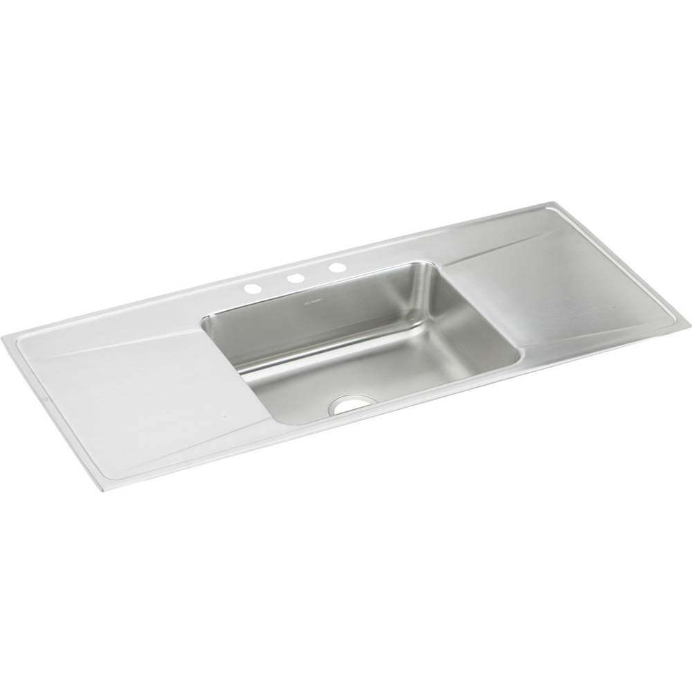 Algor Plumbing and Heating SupplyElkayLustertone Classic Stainless Steel 54'' x 22'' x 7-5/8'', Single Bowl Drop-in Sink with Drainboard