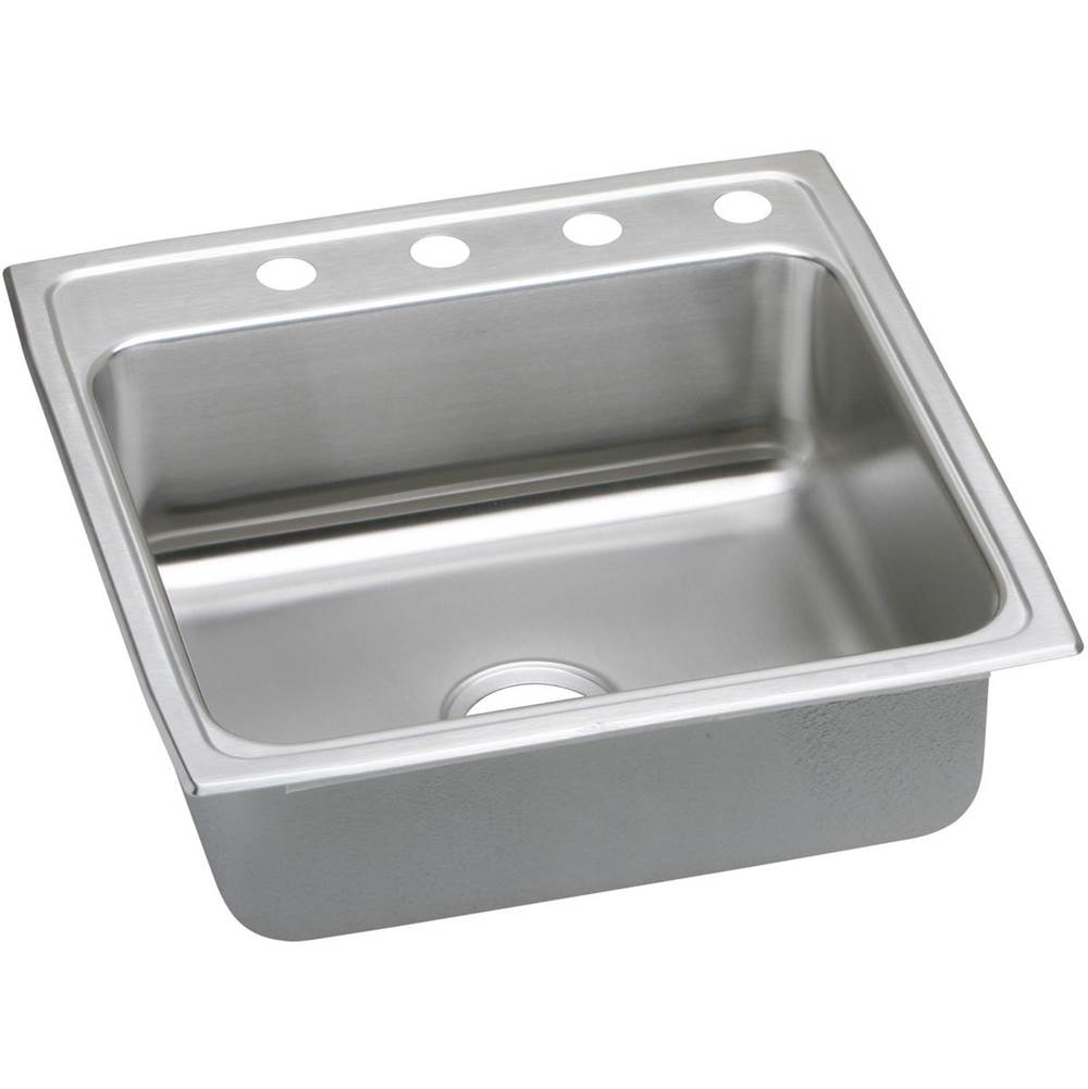 Algor Plumbing and Heating SupplyElkayLustertone Classic Stainless Steel 22'' x 22'' x 7-5/8'', 4-Hole Single Bowl Drop-in Sink with Quick-clip