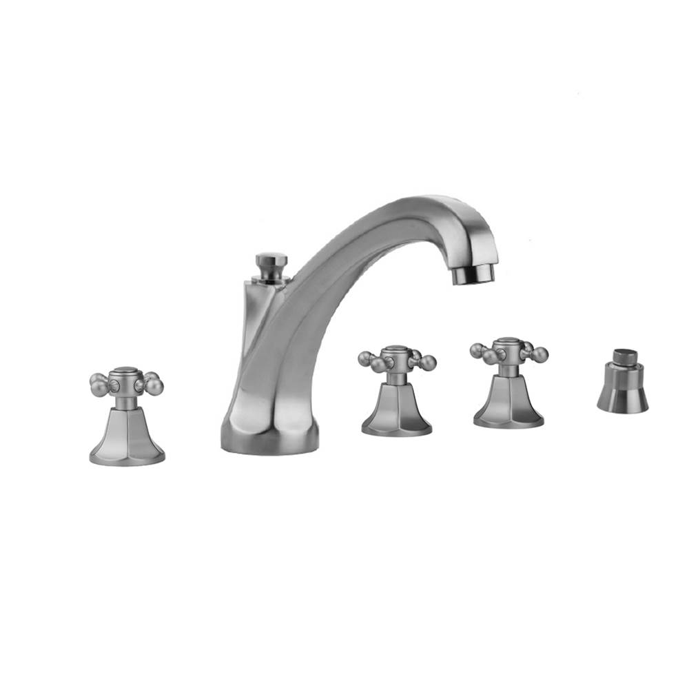 Algor Plumbing and Heating SupplyJacloAstor Roman Tub Set with High Spout and Ball Cross Handles and Straight Handshower Mount