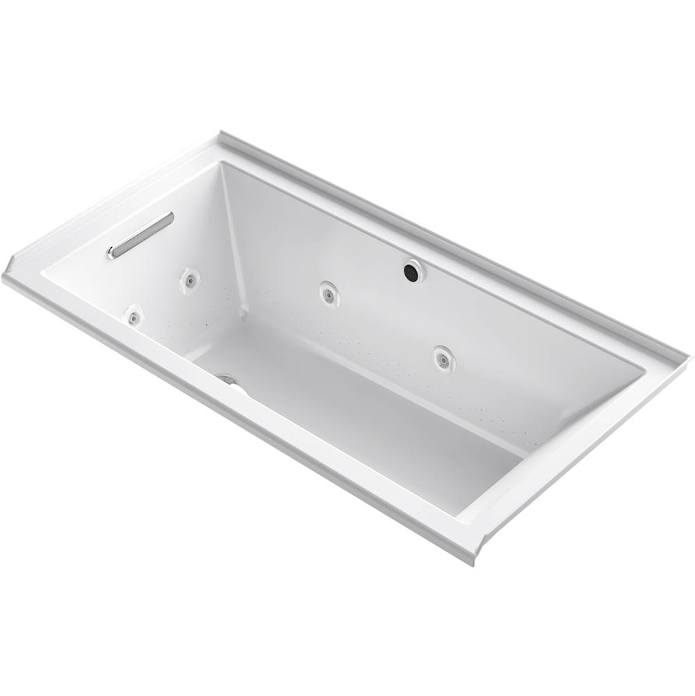 Algor Plumbing and Heating SupplyKohlerUnderscore® Rectangle 60'' x 30'' Heated BubbleMassage™ air bath with whirlpool, alcove, left drain