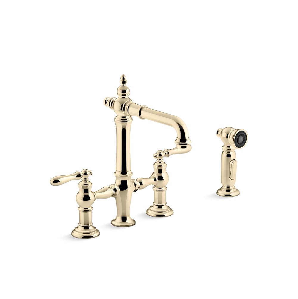 Algor Plumbing and Heating SupplyKohlerArtifacts Two-Hole Bridge Bar Sink Faucet With Sidesprayer