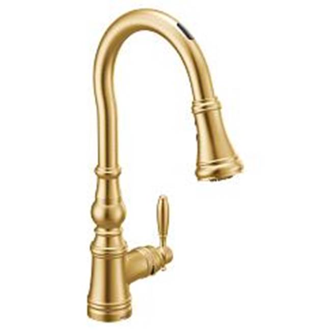 Algor Plumbing and Heating SupplyMoenBrushed Gold One-Handle Pulldown Kitchen Faucet