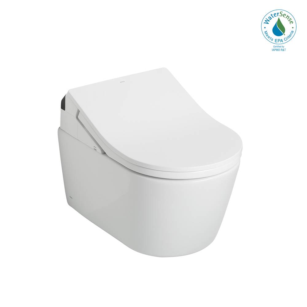 Algor Plumbing and Heating SupplyTOTOToto® Washlet®+ Rp Wall-Hung D-Shape Toilet With Rx Bidet Seat And Duofit® In-Wall 1.28 And 0.9 Gpf Dual-Flush Tank System, Matte Silver