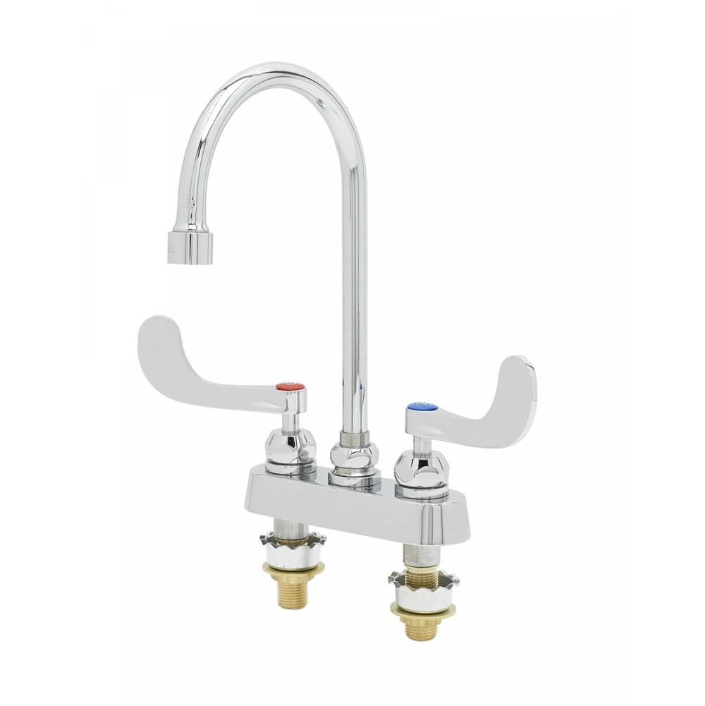 Algor Plumbing and Heating SupplyT&S BrassWorkboard Faucet, 4'' Deck Mount, 6'' Swivel GN, 1.5 GPM VR Outlet, 4'' Handles, XS Shanks